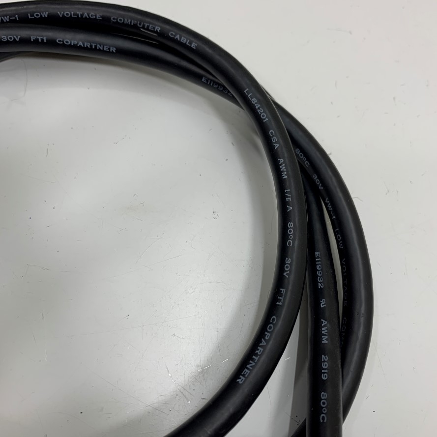 Cáp SCSI II HPDB 50 Pin DB50 Male to 50 Core Bare Wire Open End Dài 1.5M Shielded Cable E119932 OD 10mm