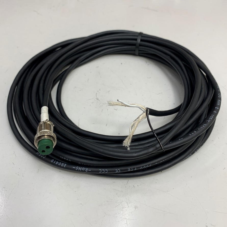Dây Nguồn 9.5M 32ft IMOTPEV-S 22AWG × 2C (0.3SQ) 2517 105°C 300V VW-1 Connector 2 Pin Round Female Circular to 2 Core Ends For Robot Cable, Industrial Camera