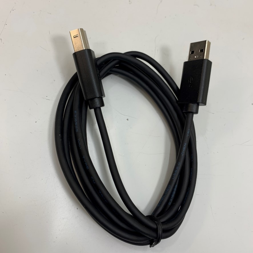 Cáp USB 2.0 Type A Male to Type B Male Dài 1.8M 6ft Black JHEN VEI E316555 UL CM 75°C 2C/26AWG Shielded Cable OD 4.0mm For Printer Scanner, Epson, HP, Canon and Servo Driver/HMI/PC