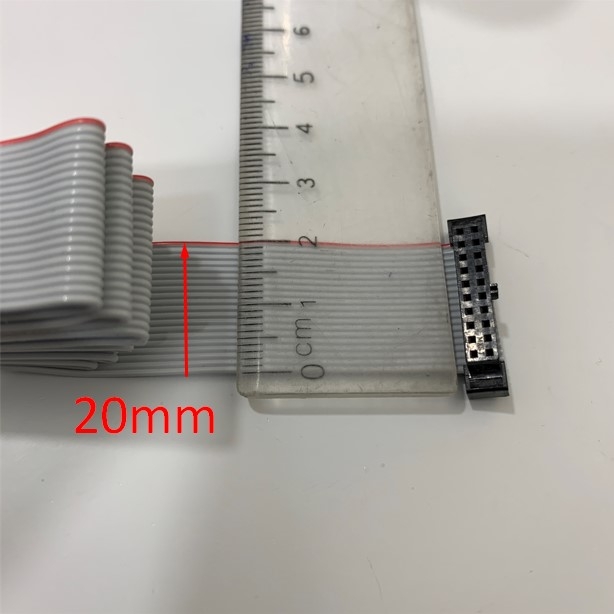 Cáp Flat Ribbon Data Cable 20 Pin Grey Dài 0.35M IDC Connector Pitch 2.0mm - Cable Pitch 1.0mm