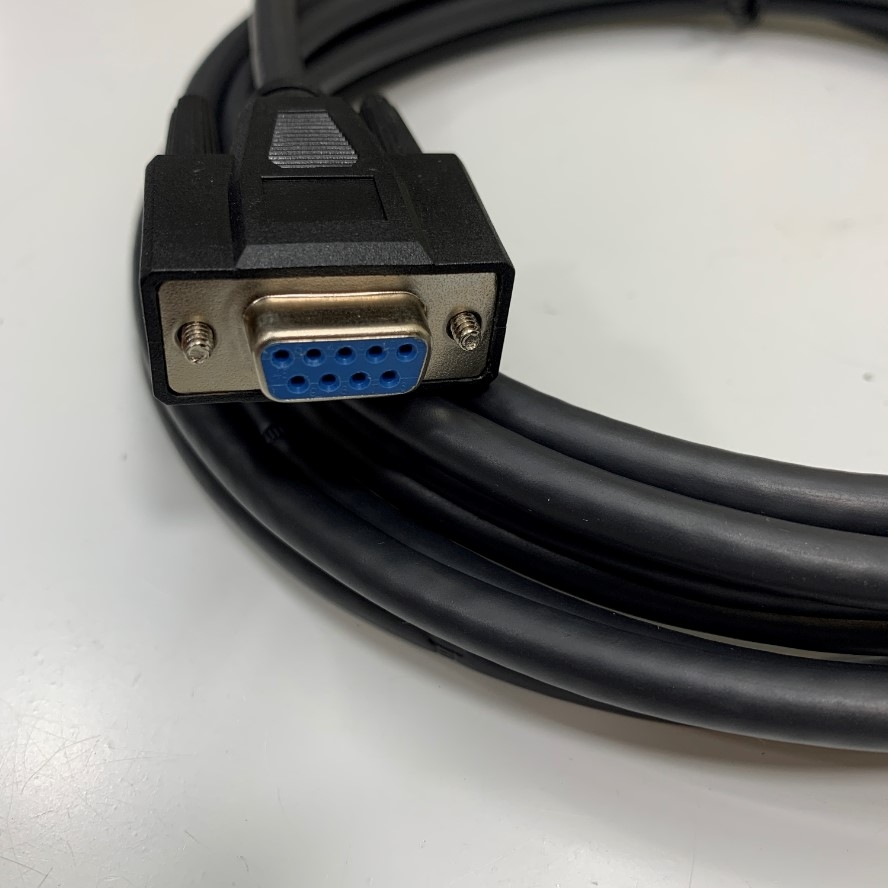 Dây Cáp RS232C Null Modem Serial DB9 Female to Female Nối Chéo Dài 5M 17ft Crossover Shielded Cable BELDEN 26AWG UL E357317-S 80°C 30V OD 7.0mm Color Black