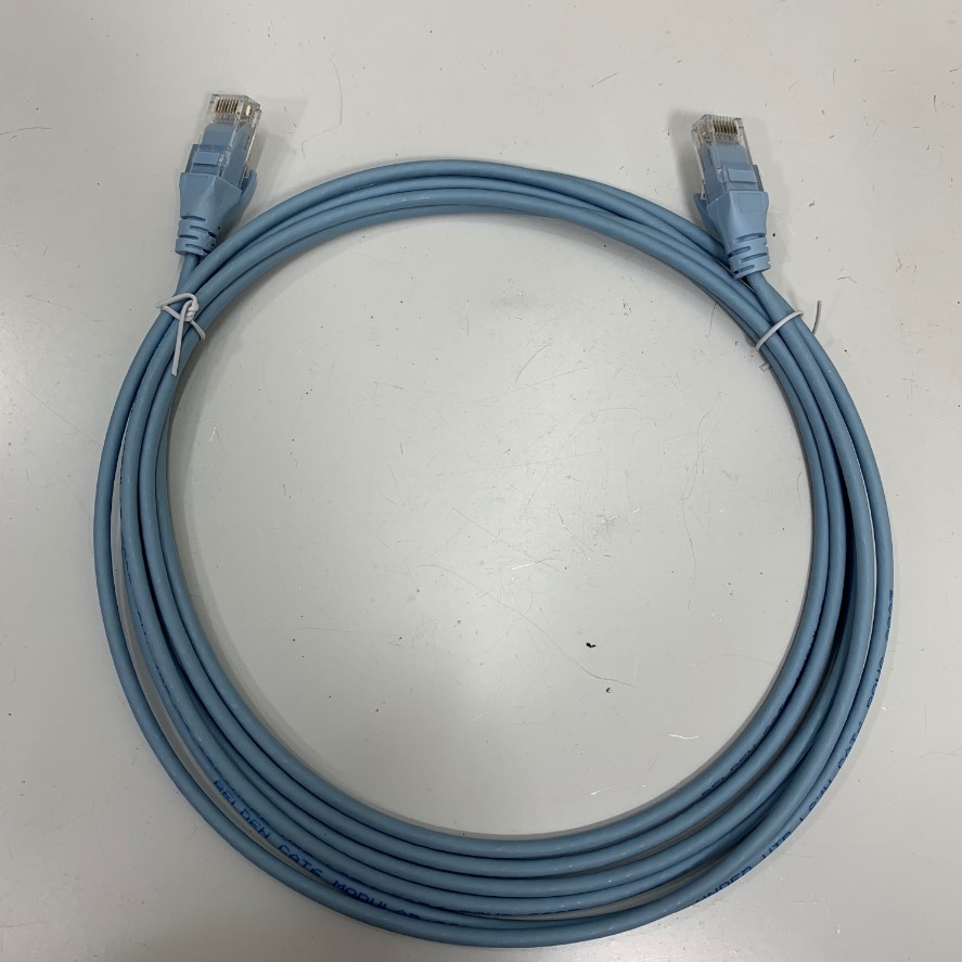Cáp Mạng Công Nghiệp Belden C6D4106010F Dài 3M 10ft 8MOD Blue UTP CAT6 Gigabit PVC 28AWG For Industrial Ethernet RJ45 Network Patch Cord Straight Through Cable