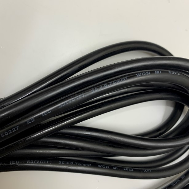 Dây Nguồn WON MI WMS-9 WMS-12 European Schuko Power Cord CEE 7/7 to IEC320 C13 10A 250V 3x0.75mm² Length 5M