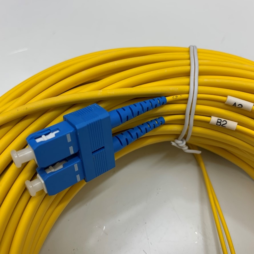 Dây Nhẩy Quang 1Gb HYC LC/UPC-SC/UPC Singlemode Duplex 2.0mm Fiber Optic Patch Cord Cable PVC Yellow SMD LSZH 9/125μm Length 40M