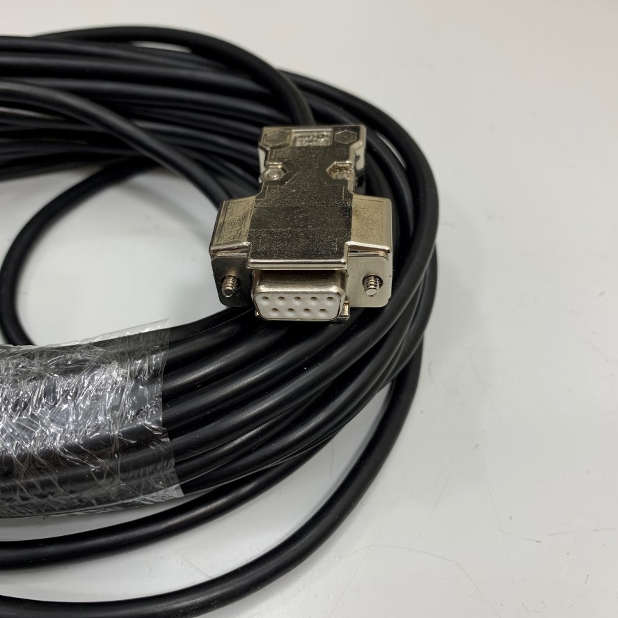 Cáp HMI-CAB-ST52-30X Dài 15M 45ft Cable Shielded Connection Metal Gold DB9 Female to Female For HMI Proface GP4000 ST3000 Series ST401 with AB SLC503/504, Micrologix 1500 PLC AB Allen-Bradley