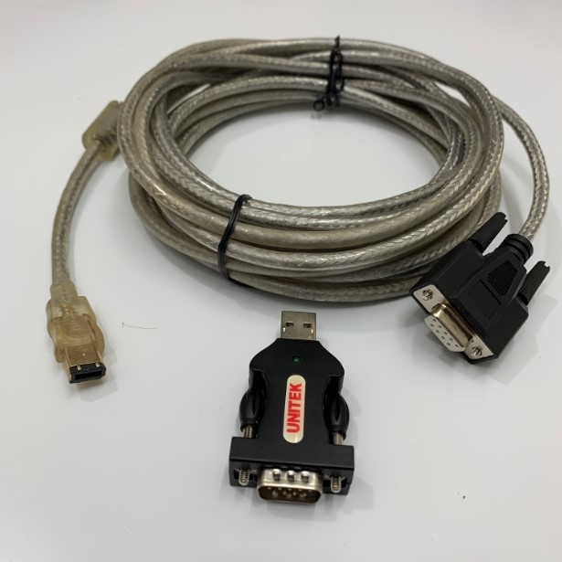 Combo Cáp Lập Trình Delta USB-ASDA-B2 Servo Drive Programming Cable Dài 2.5M + USB to Serial Cable Adapter For Tải Dữ Liệu Cho Hệ Thống Delta Servo