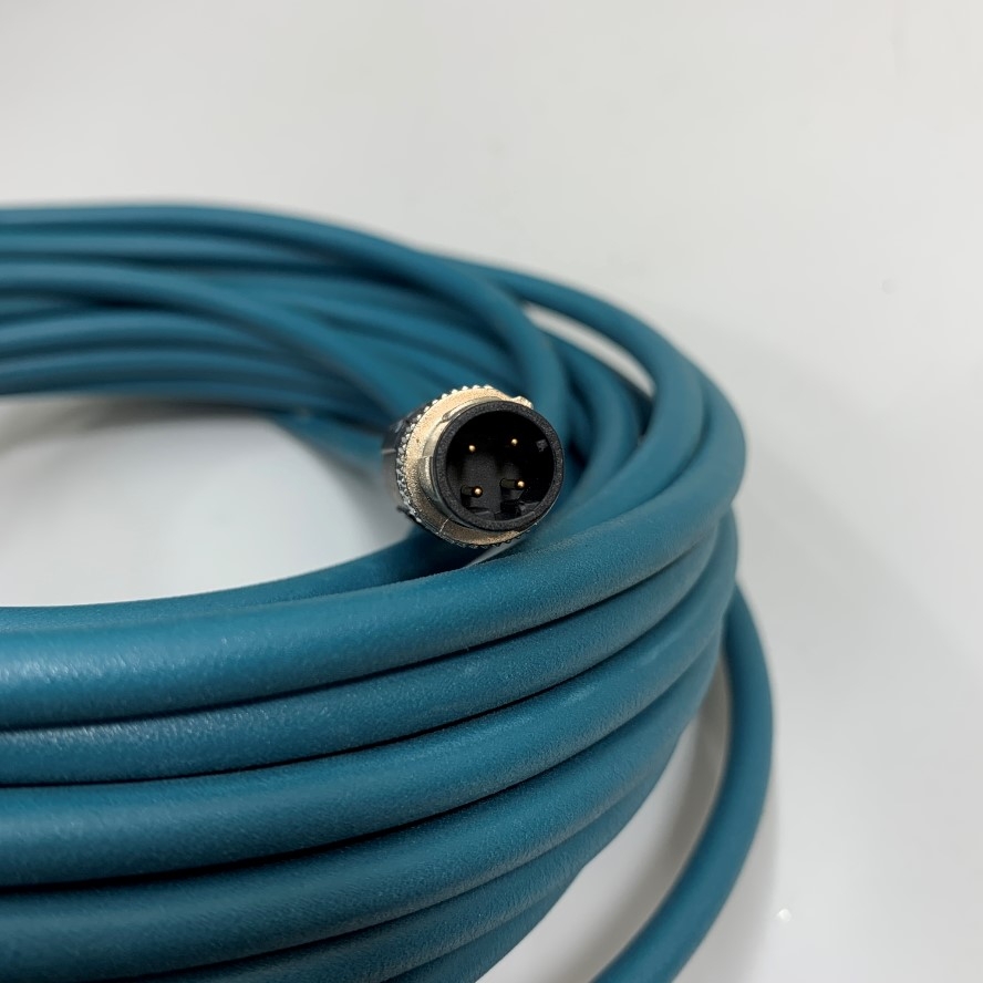 Cáp Keyence OP-87459 Ethernet Cable M12 4 Pin D-Code Male to RJ45 NFPA79-Compatible Straight Communication Cable Length 10M