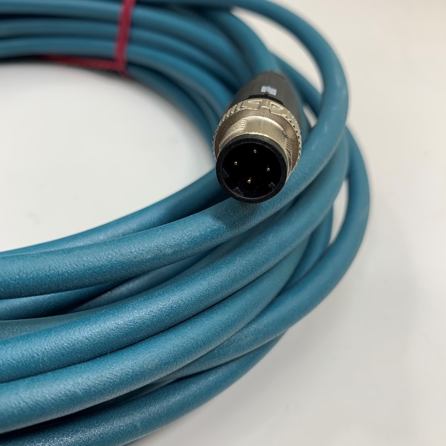 Cáp Keyence OP-87452 Serial Data Line Connection Monitor Cable M12 4 Pin D-Code Male to Male NFPA79 Compliant Cable Length 10M