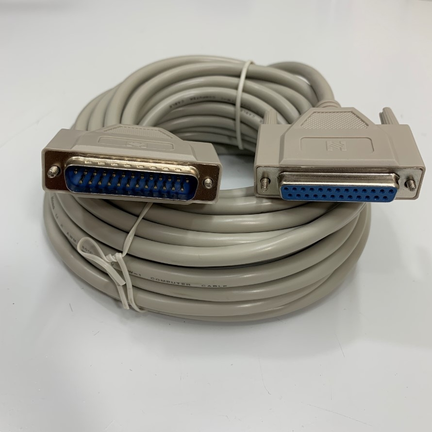 Cáp OEM MC-NF100GN DB25 Pin Male to Female Extension Cable 10M Straight Through Full 25 Core OD 6.5mm Grey For Computer/PLC/CNC/Laser