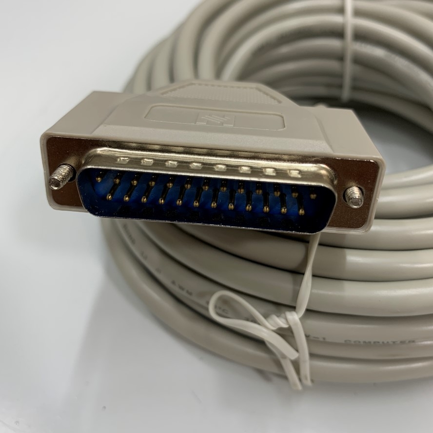 Cáp OEM MC-NF100GN DB25 Pin Male to Female Extension Cable 10M Straight Through Full 25 Core OD 6.5mm Grey For Computer/PLC/CNC/Laser