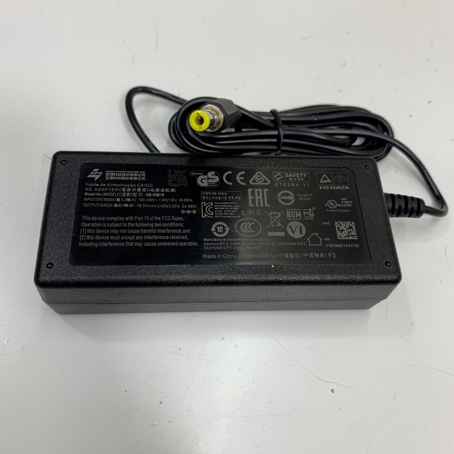 Adapter 19V 3.42A 65W APD Connector Tip Size 5.5mm x 2.5mm Màn Hình AOC 22B1HS LCD 21.5´´ Full HD WLED 60Hz Monitor