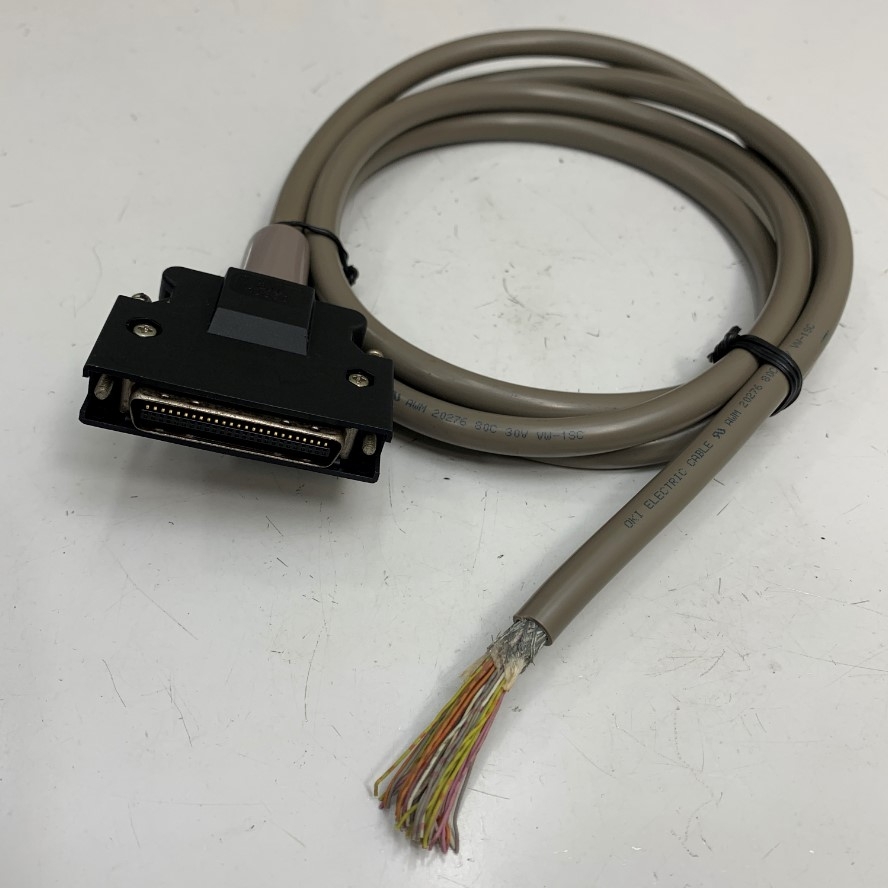 Cáp 1.6M 5.3ft Panasonic DV0P4360 A4 A5 A6 Servo CN X4 Control Line 50 Pin I/O Cable Connector 3M MDR 50 Pin Male With Screw to 50 Core Ends OD Ø 8.5mm Gray