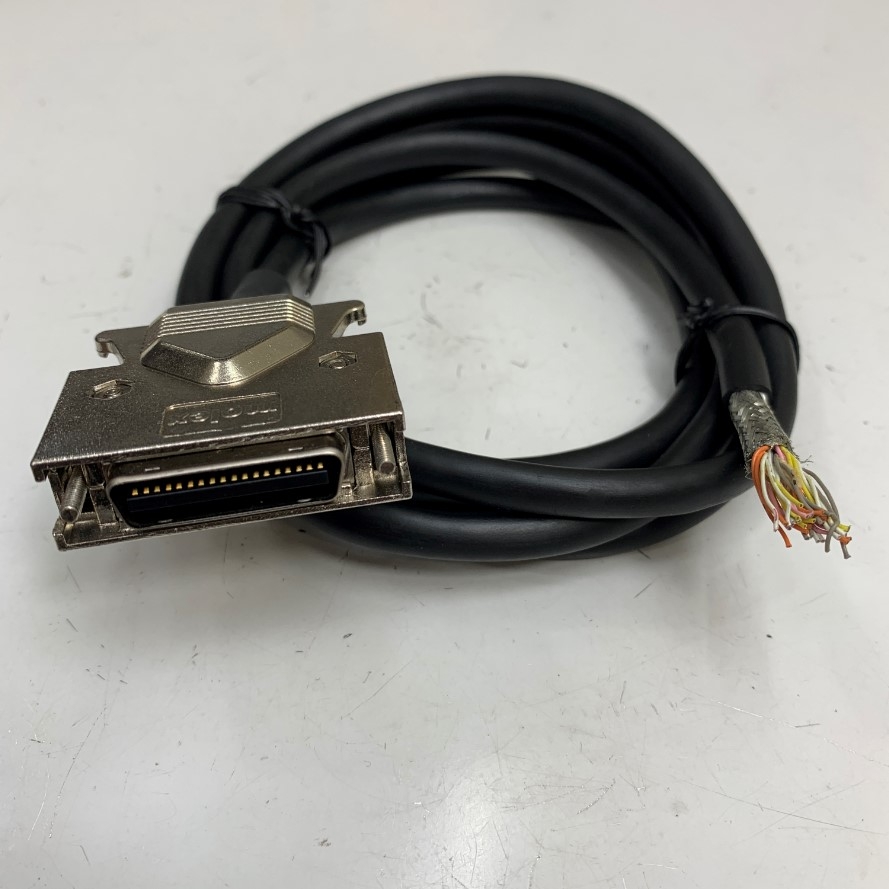 Cáp 1.6M 5.3ft DV0P4360 Panasonic MINAS A4P Series CN X5 Servo Driver I/O Control Cable Connector Molex MDR 36 Pin Male With Screw to 36 Core Ends 36 OD Ø 8.0mm Black