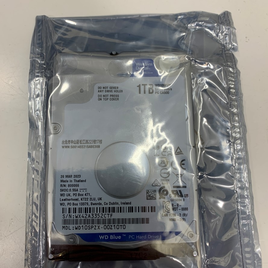 Ổ Cứng Laptop Western Digital WD10SPZX 1TB 5.4K RPM SATA 7mm 2.5