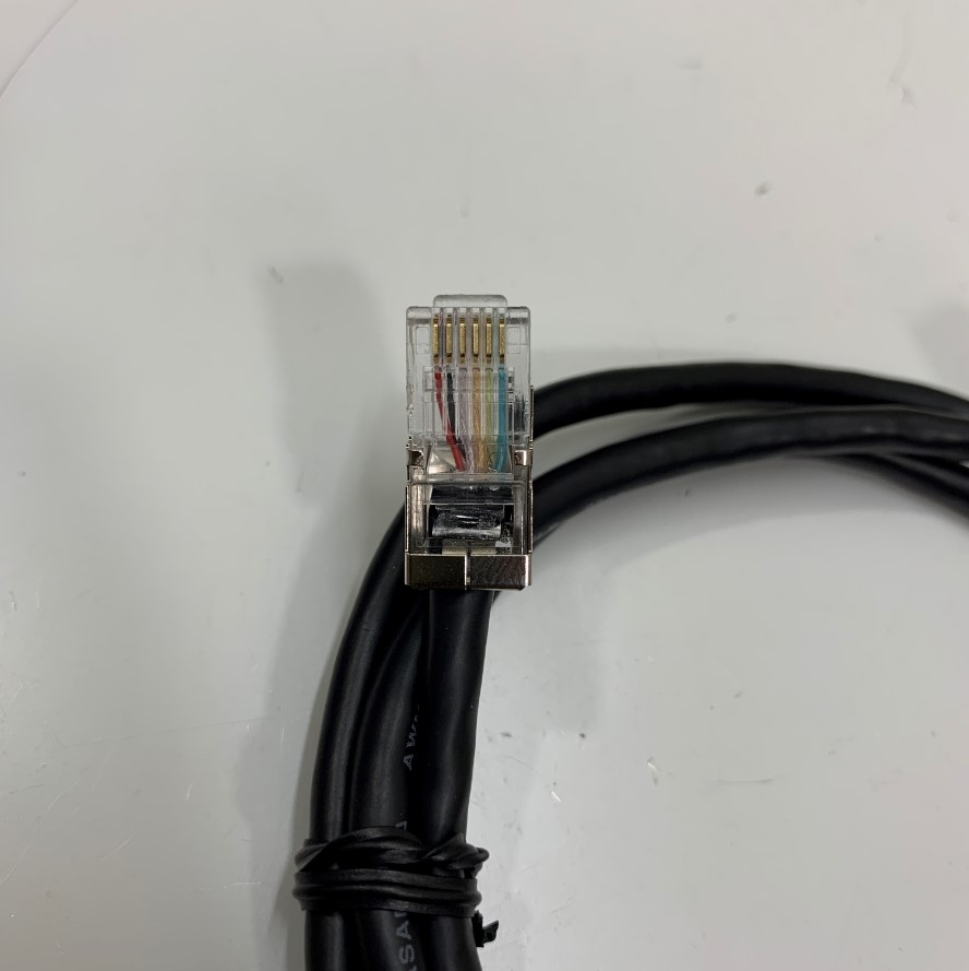 Cáp RJ12 to RJ12 6P6C 6 Pin Male to Male Extension Cable Straight Shielded Black Dài 1.2M