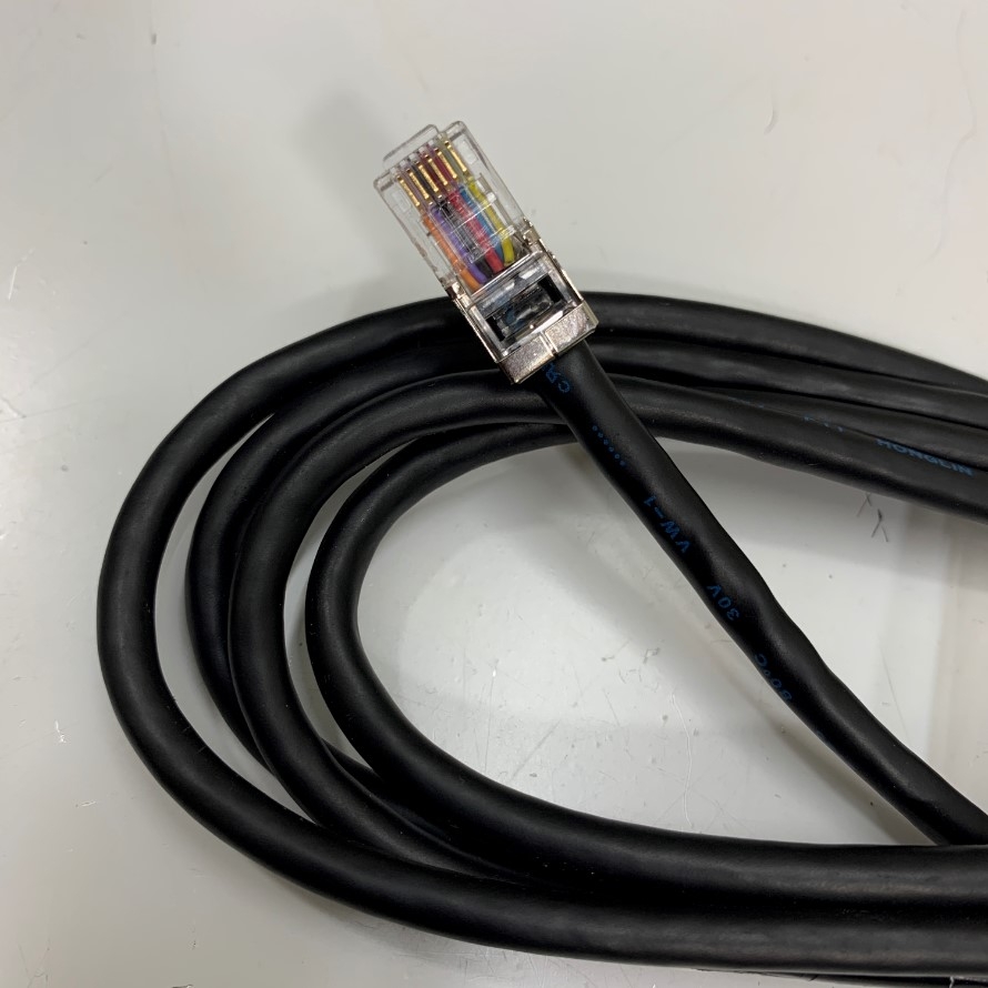 Cáp Điều Khiển RS232/RS422/RS485 Cable Shielded RJ11/RJ12 6 Pin 6P6C to 6 Core Module Wire Open Cut End Dài 1.8M For PLC/HMI/Computer and Hệ Thống Điện Năng Lượng Electric Power