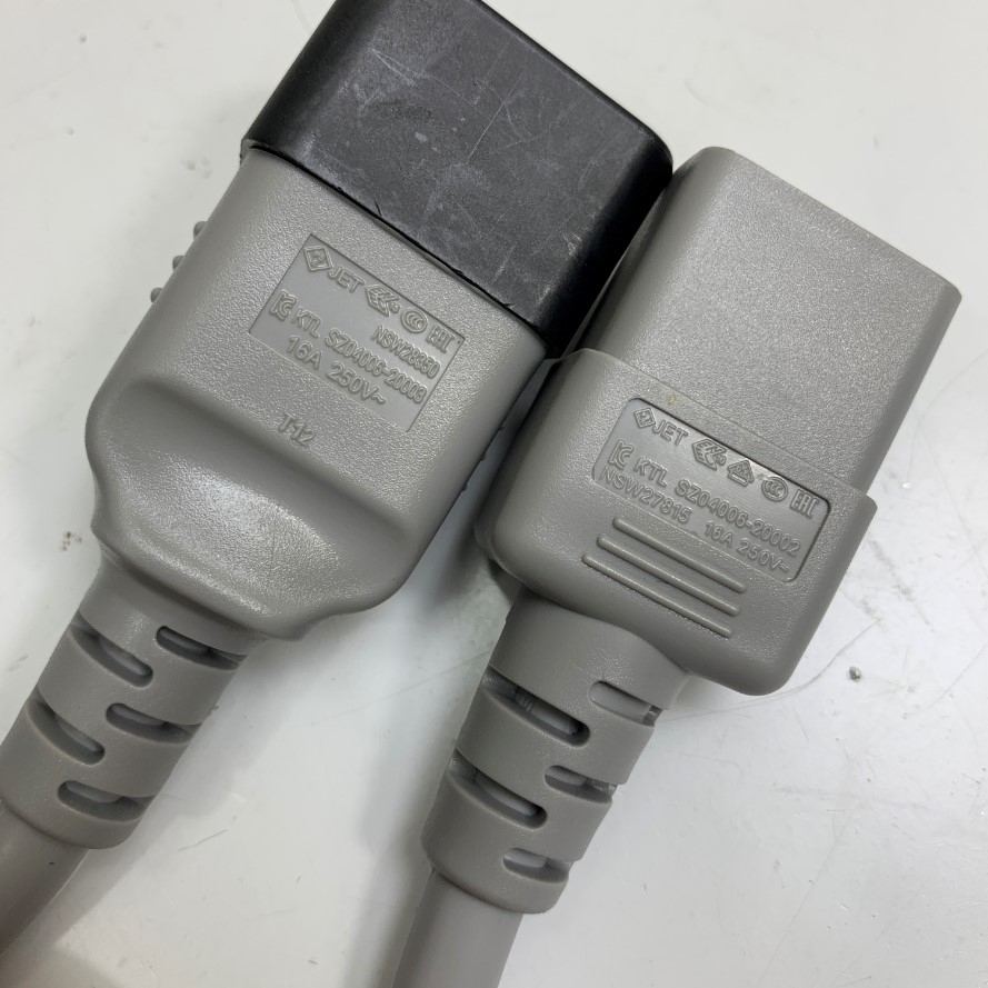 Dây Nguồn APC Extension Cabinet Jumper Power Cord C19 to C20 3.3Ft Dài 1M 16A 250V 14AWG 3x2.08mm² Cable OD 9.5mm Conditions 105°C LIAN DUNG Gray AP9877 in Taiwan