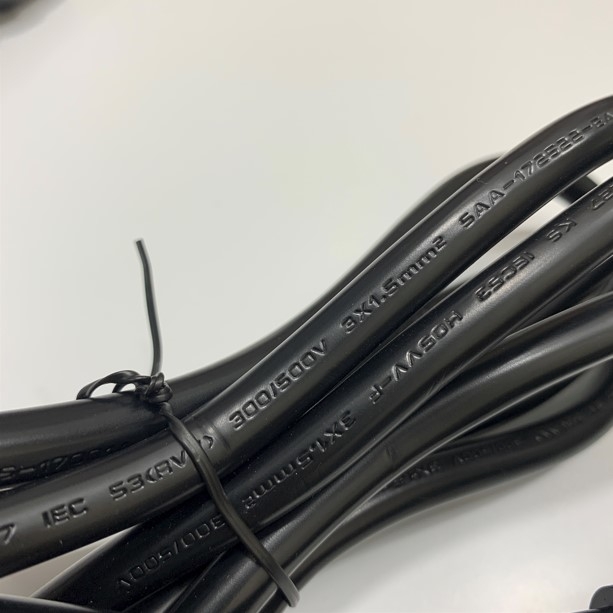 Dây Nguồn C14 to C15 10A 250V 17AWG 3x1.5mm² H05VV-F Cable OD 8.7mm Dài 2.5M PUMING PM-608 QIAOPU QT3 For Cisco Juniper Networks PDU