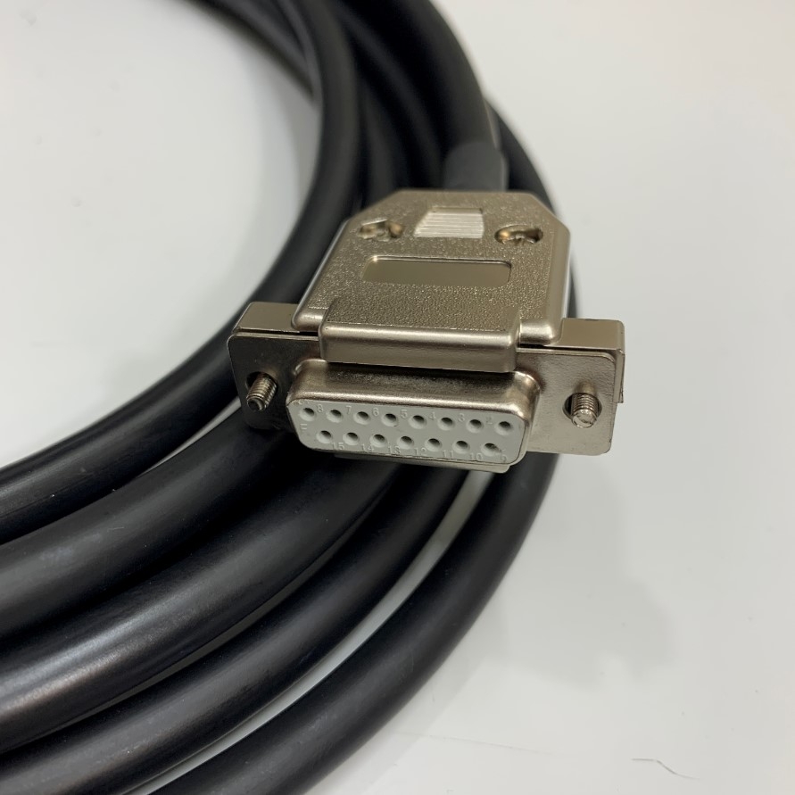 Cáp Điều Khiển DB15 2 Rows D-SUB 15 Pin RS232 Serial Female to 15 Wire Open End Dài 5M 17ft