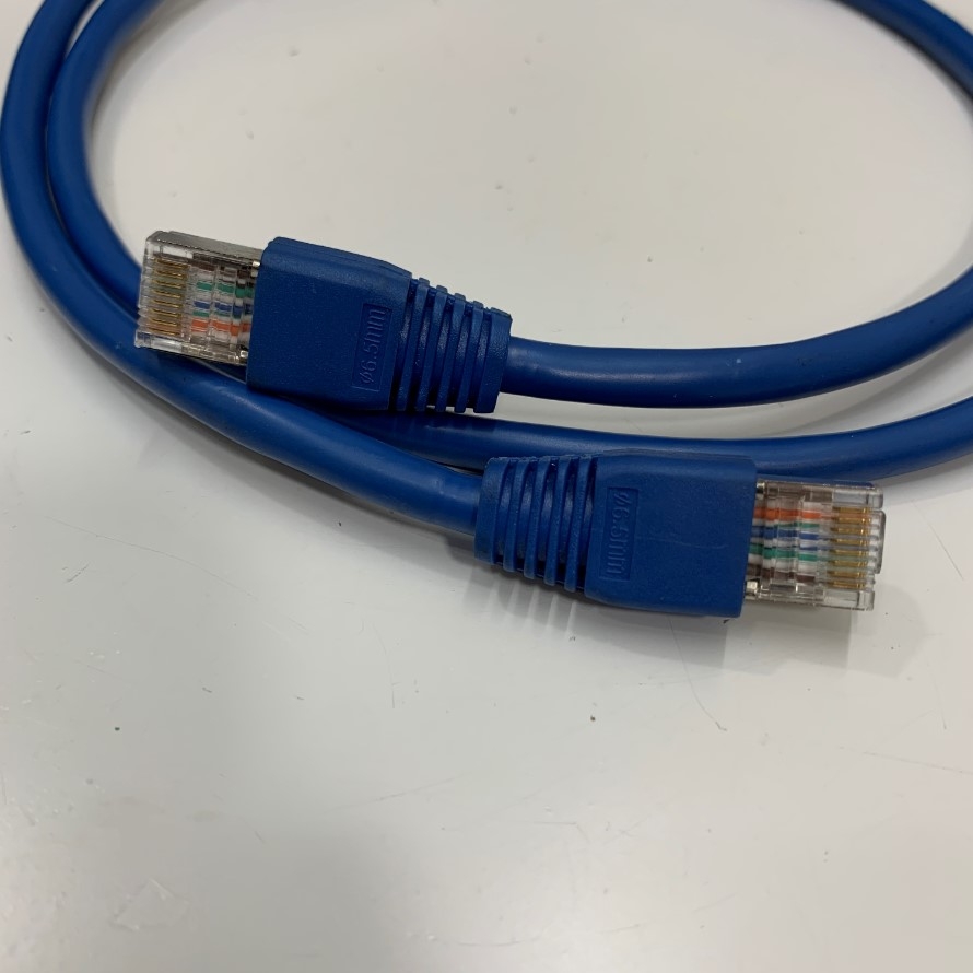 Dây Nhẩy Chuẩn Công Nghiệp LINGXUN SF/UTP CAT5E Gigabit PVC 24AWG Industrial Ethernet RJ45 Network Patch Cord Straight Through Cable Blue Length 1M