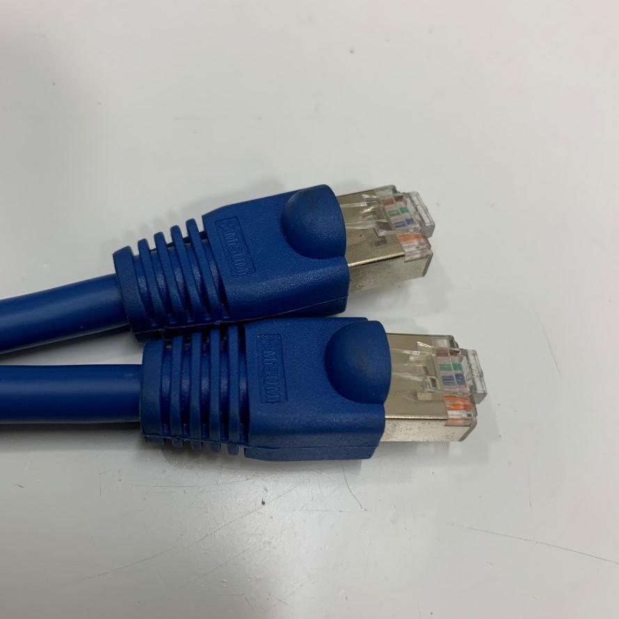 Dây Nhẩy Chuẩn Công Nghiệp LINGXUN SF/UTP CAT5E Gigabit PVC 24AWG Industrial Ethernet RJ45 Network Patch Cord Straight Through Cable Blue Length 0.5M