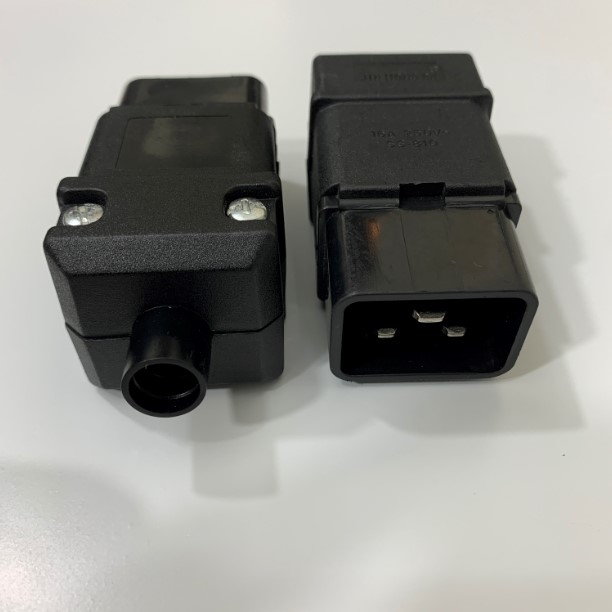 Đầu Đấu Nối Dây Cắm Điện Máy Chủ IEC 320 C20 Male Plug Power Cable AC Power Connector JIN HONG DA SS-810 16A 250V