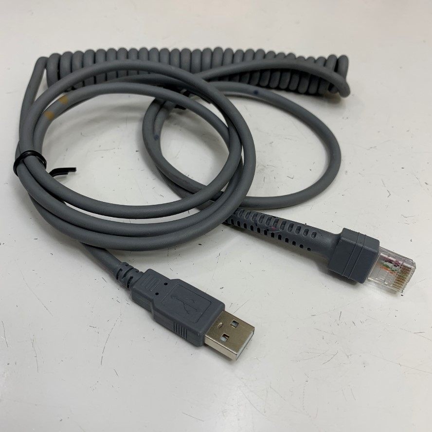 Cáp 2M 6.5ft CBA-U01-C09ZAR USB Cable For Motorola Symbol Zebra Barcode Scanner LS2208 LS1203 LS4208 LS4278 DS6708 LS7708 LS9208 Original Cable USB to RJ50 10 Pin 10P10C