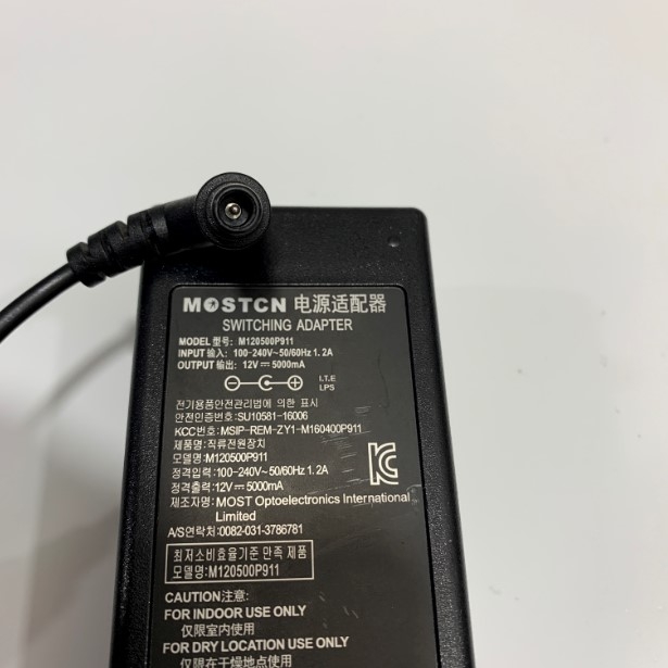 Adapter 12V 5A MOSTCN Connector Size 6.5mm x 4.4mm For Camera Thiết Bị Hội Nghị Truyền Hình Aver Camera PTZ 12X Zoom CAM520 CAM530