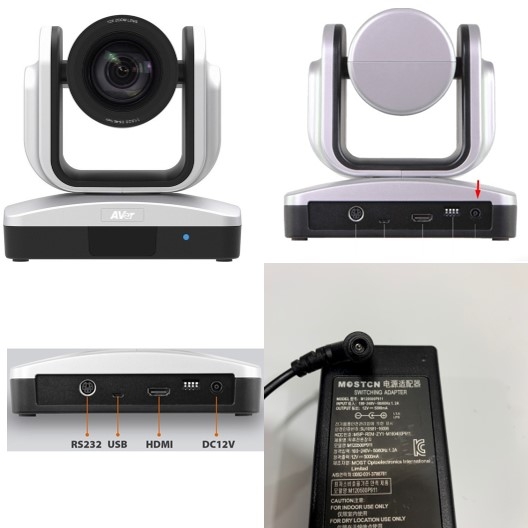 Adapter 12V 5A MOSTCN Connector Size 6.5mm x 4.4mm For Camera Thiết Bị Hội Nghị Truyền Hình Aver Camera PTZ 12X Zoom CAM520 CAM530