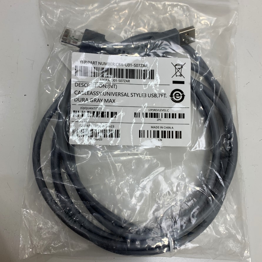 Cáp 2M 6.5ft CBA-U01-S07ZAR USB Cable For Motorola Symbol Zebra Barcode Scanner LS2208 LS1203 LS4208 LS4278 DS6708 LS7708 LS9208 Original Cable USB to RJ50 10 Pin 10P10C