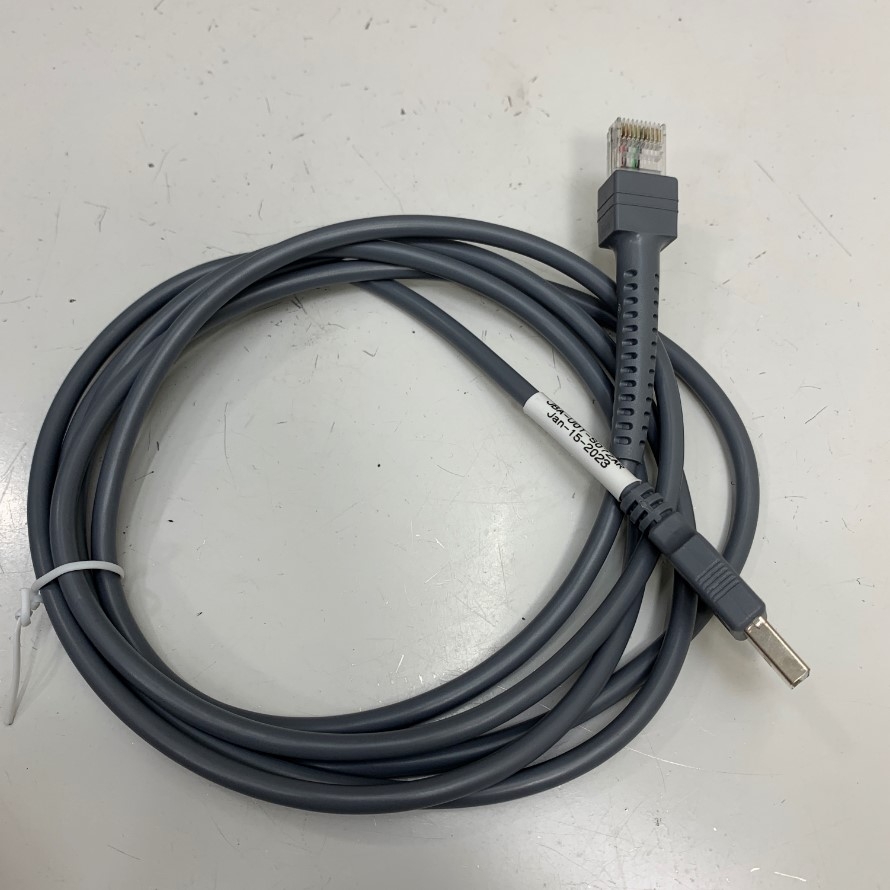 Cáp 2M 6.5ft CBA-U01-S07ZAR USB Cable For Motorola Symbol Zebra Barcode Scanner LS2208 LS1203 LS4208 LS4278 DS6708 LS7708 LS9208 Original Cable USB to RJ50 10 Pin 10P10C
