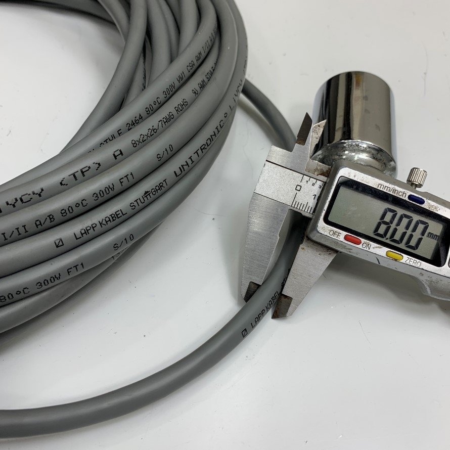 Cáp Điều Khiển Chuyển Động Dài 20M 66ft LAPP KABEL STUTTGART UNITRONIC LiYCY (TP) A 8x2x26/7AWG Shielded Cable 16 Core x 0.14 mm² OD 8.0mm Gray STYLE 2464 80°C 300V VW1