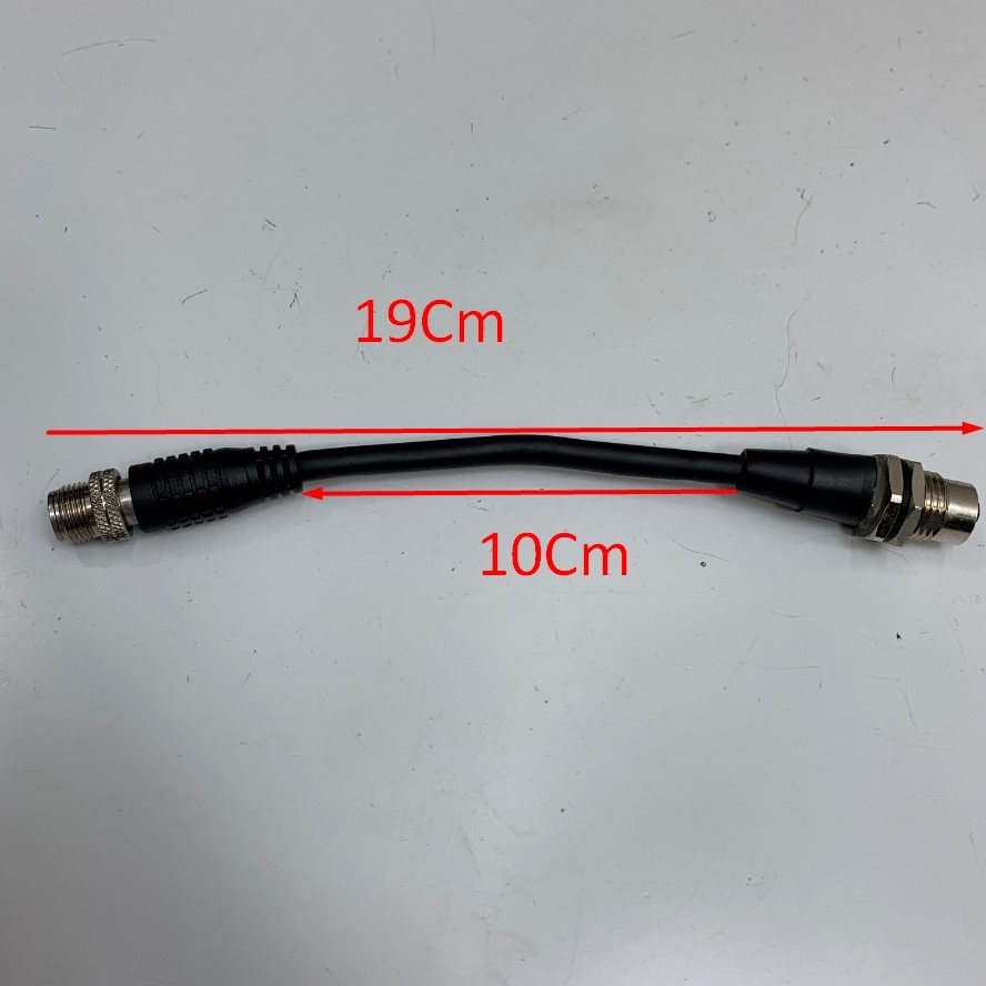 Cáp Điều Khiển M12 8 Pin X-Coded Male to Female Cable Dài 19Cm For Cognex Industrial Barcode Camera Reader