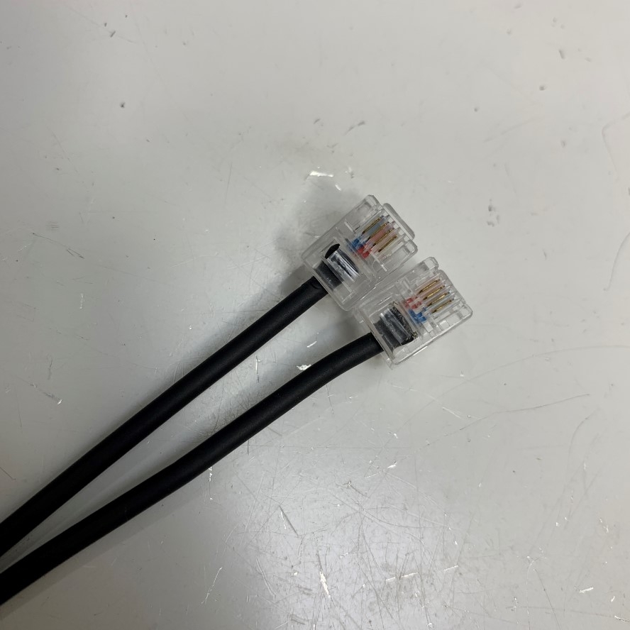 Cáp 10M 33ft Telephone Patch Cord Line Cable 4 Wire RJ11 to RJ11 4 Pin Round Cable OD 2.9mm Black For Điện Thoại Bàn, Điện Thoại IP