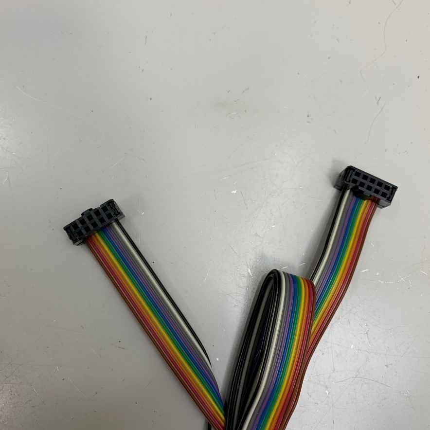 Cáp Dài 0.6M 3ft IDC 10 Pin Female to Female 10 Pin FC 2*5 Pitch 2.54mm Cable Flat Ribbon Data Rainbow Color For CMC CNC PLC LCD Screen Total Phase Aardvark I2C/SPI I/O Connection Line Cable