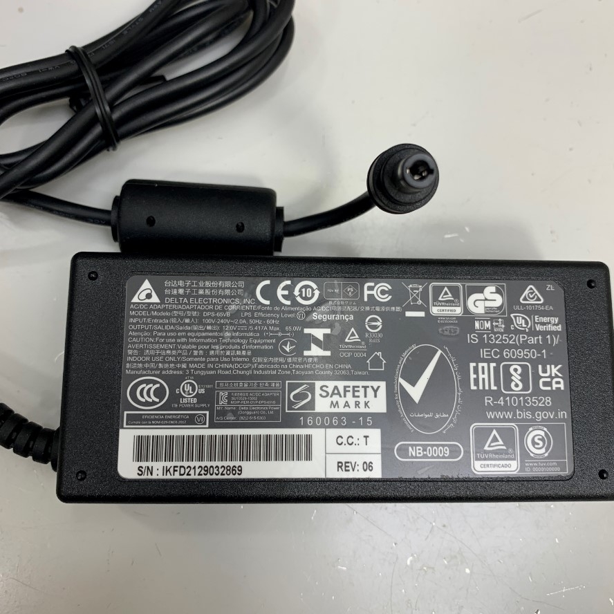 Adapter 12V 5.417A 65W DELTA DPS-65VB Connector Tip Size 5.5mm x 2.5mm For Thiết Bị Lưu Trữ QNAP TS-253A-8GXN3002T, Máy Tính Công Nghiệp Scada Computer, Industrial PC