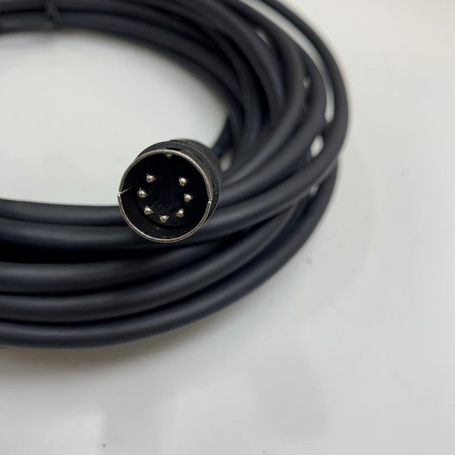 Cáp Điều Khiển A&D RS-232C AX-KO1786-1000 Dài 10M 33ft Shielded Cable SHIN HWA E97577 Connector 7 Pin DIN Male Plug to DB9 Female For Balances A&D HV-G, HV-WP, HW-G, HW-WP, Series witch Computer