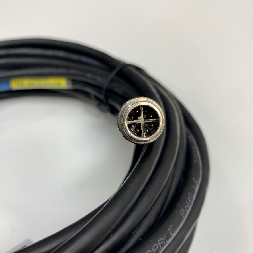 Cáp Điều Khiển DK-G-XC-M12EN-M8SN-08M-N Dài 8M 24ft Cable M12 X-Code 8 Pin Male to RJ45 CAT5E Shielded For Cognex Industrial Camera High Flex Original Networking Cable
