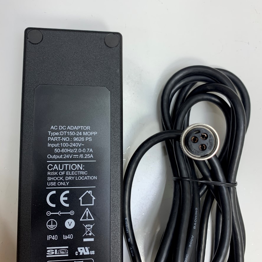 Adapter 24V 6.25A 150W DT150-DM Connector Size Switchcraft 3 Pin Female Circular For Medical Monitor Màn Hình Phòng Mổ Và Nội Soi