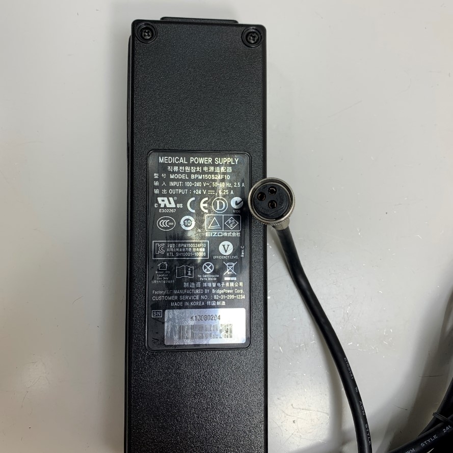 Adapter 24V 6.25A 150W BPM150S24F10 Connector Size Switchcraft 3 Pin Female Circular For Màn Hình Phẫu Thuật Nội Soi NDS Radiance HD SC-WU26-A1511 26″ Endoscopic Surgical Monitor