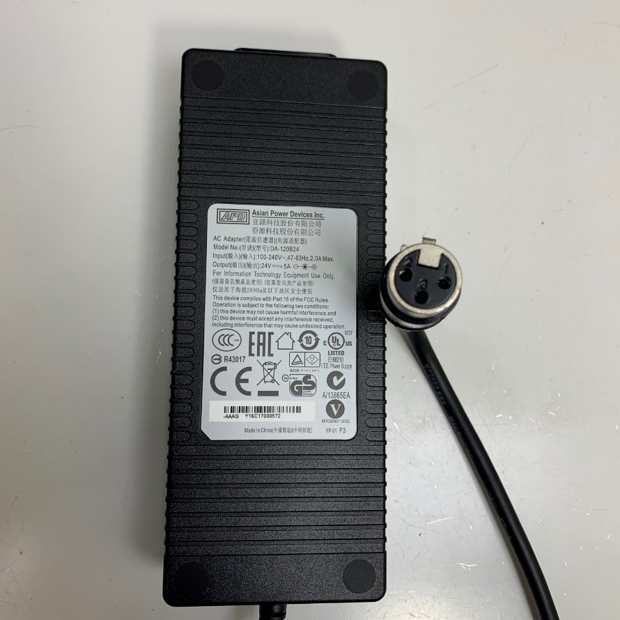 Adapter 24V 5A 120W APD OEM NDS 30B0041 Medical Monitor Power Supply BPM150S24F06 Neutrik XLR 3-Pin Female Connector NC3FX For Màn Hình Phòng Mổ Và Nội Soi NDS Surgical Display Medical Monitor