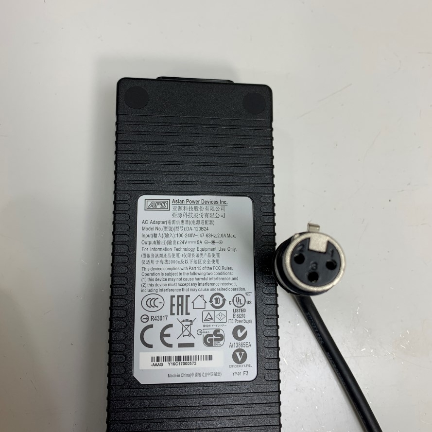 Adapter 24V 5A 120W APD OEM NDS 30B0041 Medical Monitor Power Supply BPM150S24F06 Neutrik XLR 3-Pin Female Connector NC3FX For Màn Hình Phòng Mổ Và Nội Soi NDS Surgical Display Medical Monitor