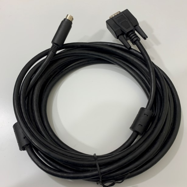 Cáp Lâp Trình GT01-C100R4-8P Mini Din 8 Pin to DB9 Male Communication RS422 Cable 3M For HMI GT11 GT15 Series Mitsubishi Với PLC Mitsubishi FX Series