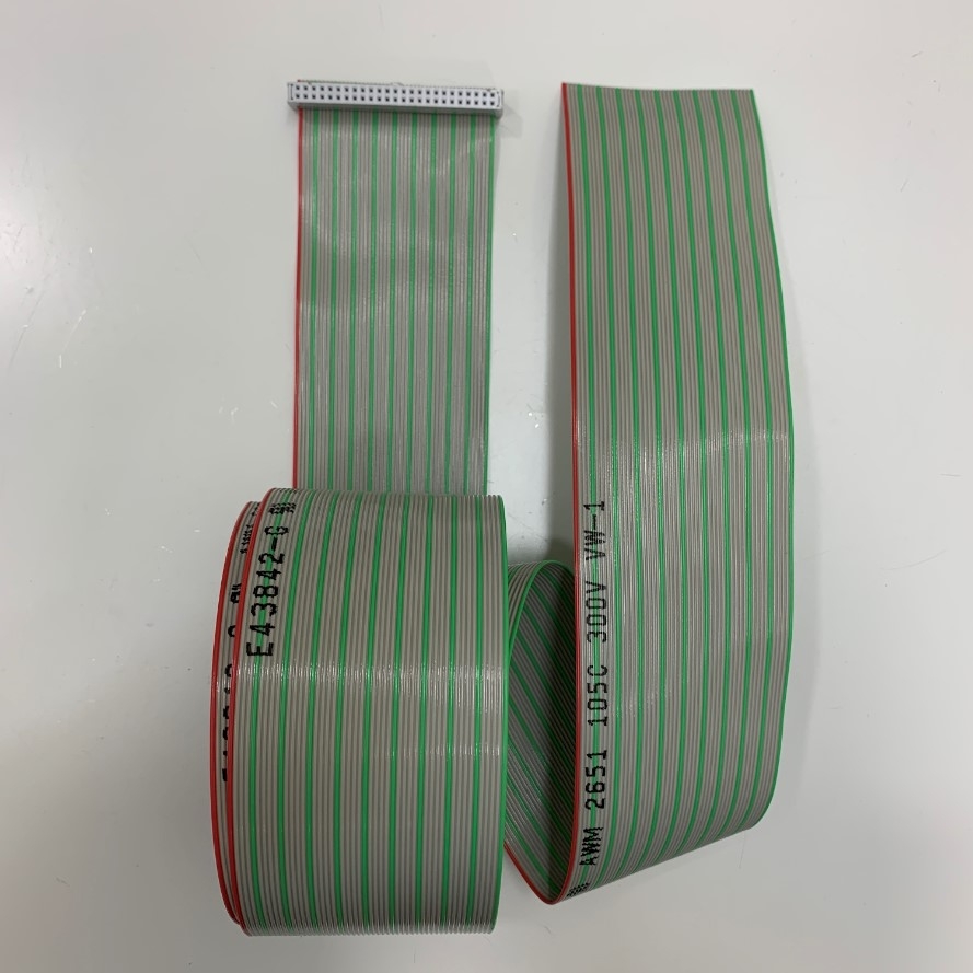 Cáp Flat Ribbon Cable Rainbow SCSI IDC 50 Pin 2.54mm Pitch Female to 50 Wire Open End Dài 3M 10ft For Bảng Mạch PLC/CNC/Robot Với Module Terminal Block