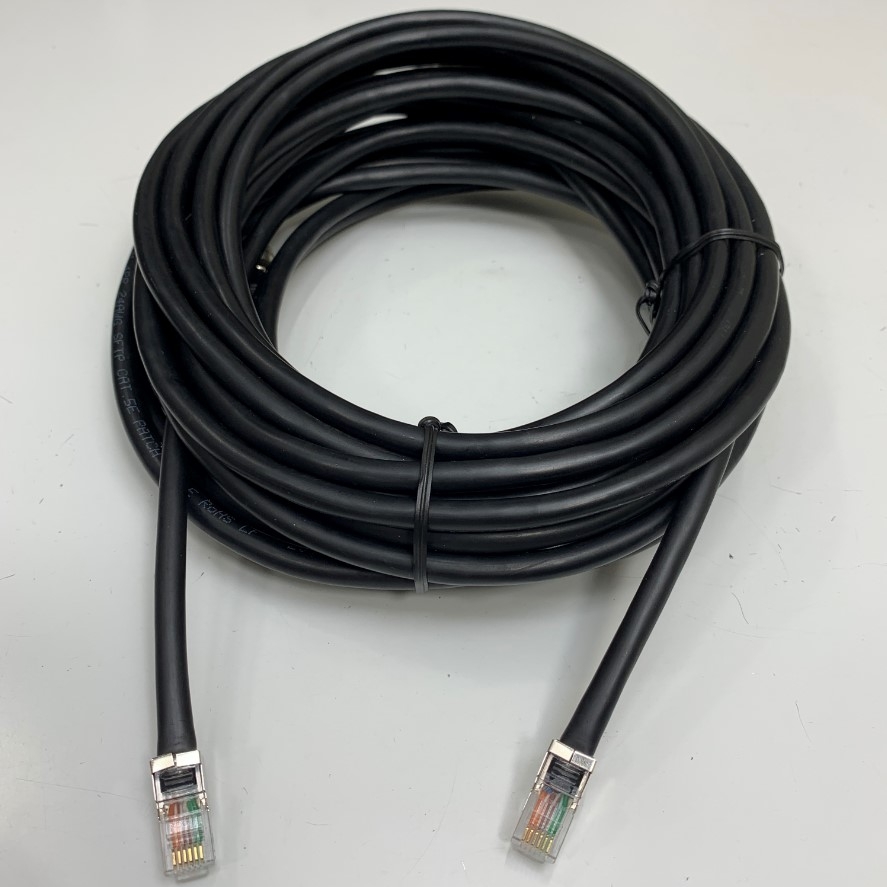 Cáp Điều Khiển Polycom Dài 10M 33ft MIC Cable Extension 2200-41220-002 RJ12 6P6C 6 Pin jack Male to Male 24AWG Shielded PVC Black 4x2x0.2mm² OD 6.6mm Cable For Polycom Microphones Studio Community