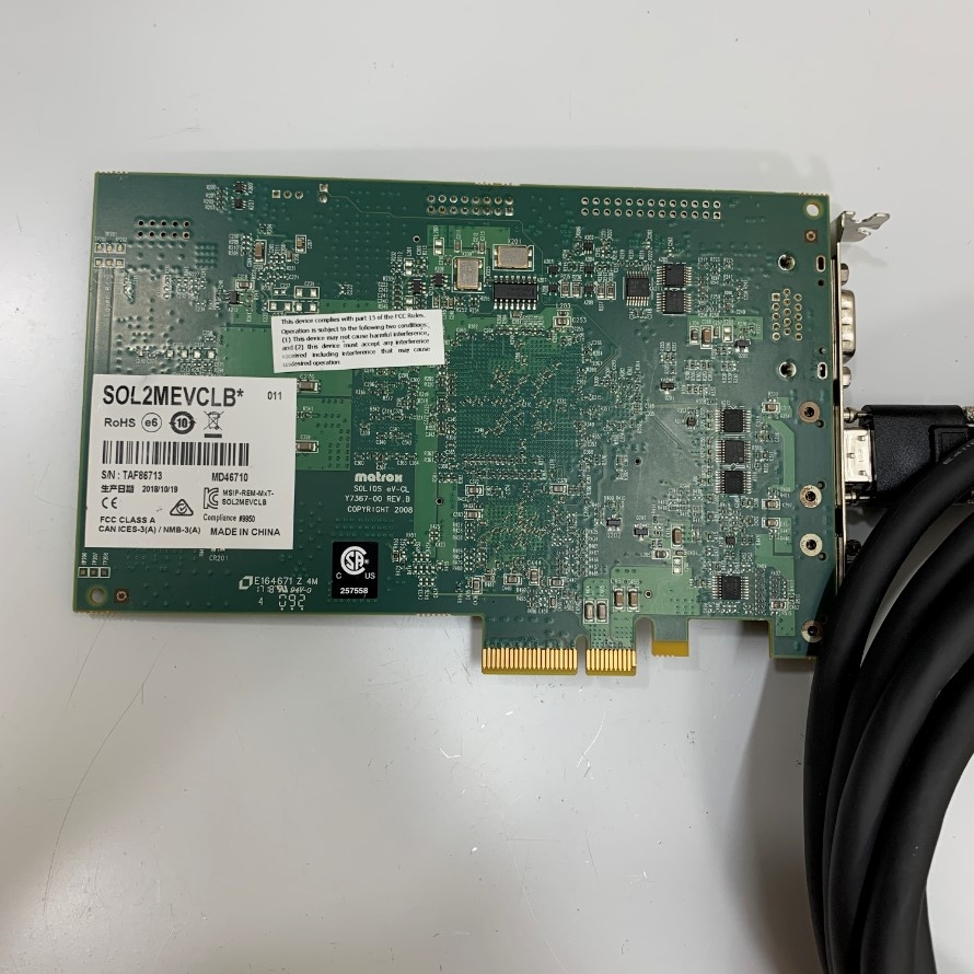 Combo Card Matrox Solios EV-CL SOL2MEVCLB Camera Link Capture + Cáp Cable Camera Link PoCL SDR/MDR 26 Pin Dài 5M 17Ft For Camera Industrial Basler, Baumer, JAI Spark Series
