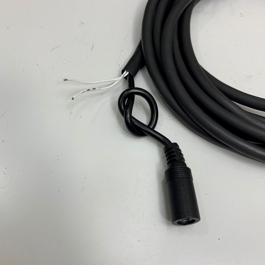 Cáp DM300-M12I/0-F12SR-3M Dài 3.2M 9.6ft Cable M12 A-Code 12 Pin Female to DC 5.5x 2.1mm Female + 2 Core Open End Power Cable For Cognex Industrial Camera