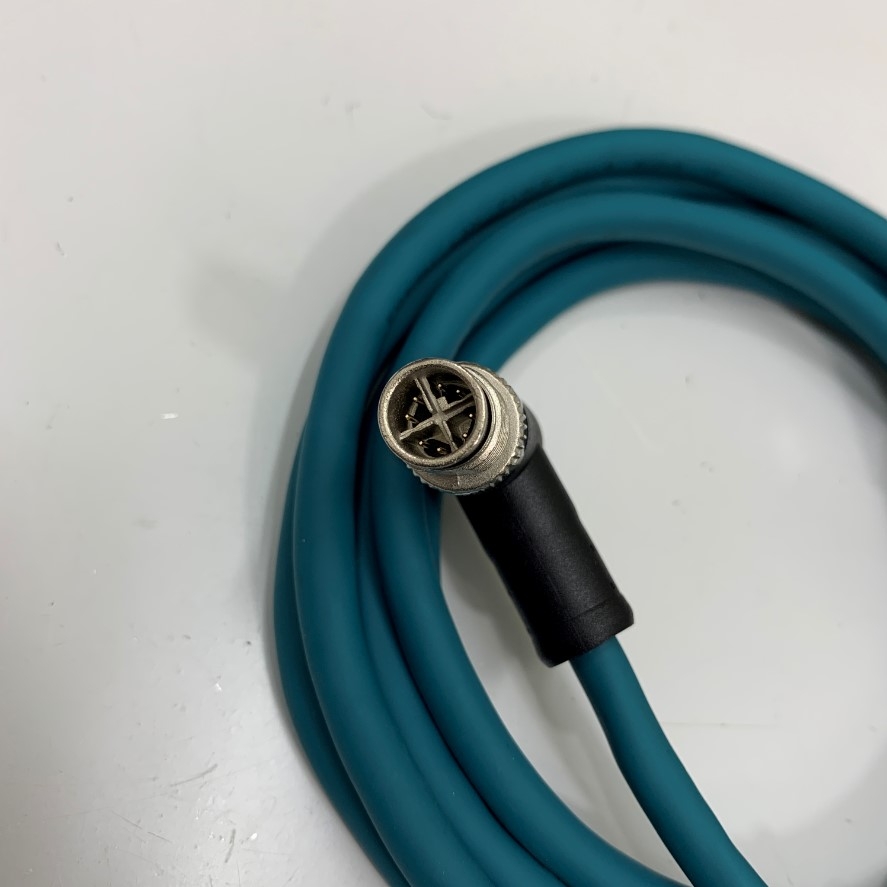 Cáp Right Angle M12 8 Pin Male X-Coded to RJ45 Industrial Ethernet CAT6 Shielded Cable OEM Cognex CCB-84901-2002-02 Dài 2M 6.5ft For Cognex Industrial Camera