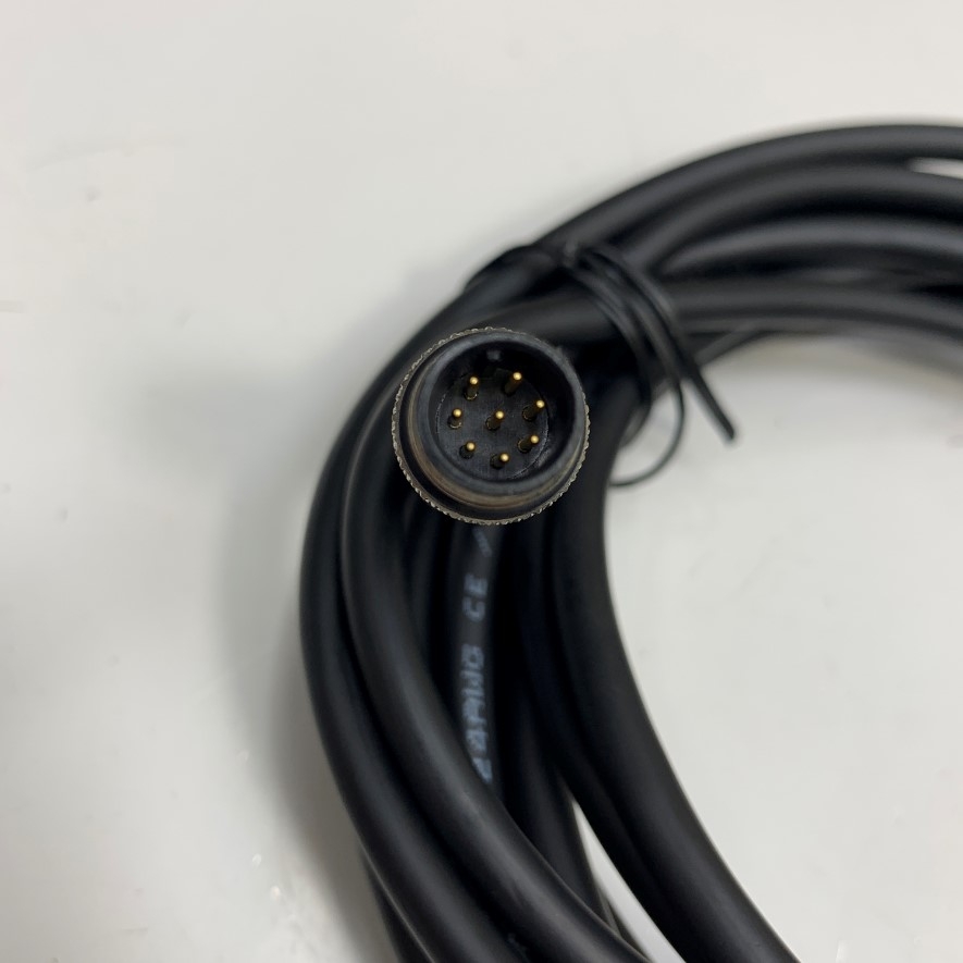Cáp Original Cognex M12EN-M8SR Dài 6M 20ft Cable M12 A-Coded 8 Pin Male to 8 Core Open End GigE Vision CAT5E S/FTP 24AWG Shielded Ethernet Cable For Machine Vision