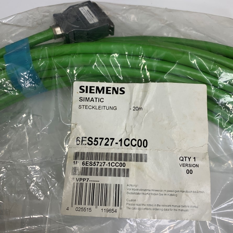 Cáp Điều Khiển Siemens 6ES5727-1CC00 Dài 20M 66ft Connector DB15 15 Pin D-Sub Male to Female Cable Simatic Net 6ES5 727-1 For Industrial Ethernet Siemens Simatic CPU PLC Controller